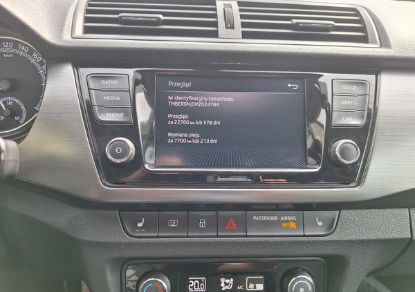 Skoda Fabia cena 37999 przebieg: 161200, rok produkcji 2020 z Opole Lubelskie małe 106